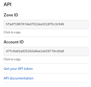 CloudFlare API key